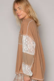 v neck balloon sleeve relaxed top