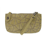 Joy Susan sage Geo Crossbody Wristlet Clutch