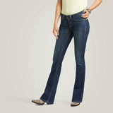 10039610 Ariat Women's Mid Rise Boot Cut Corinne Jean - Pacific
