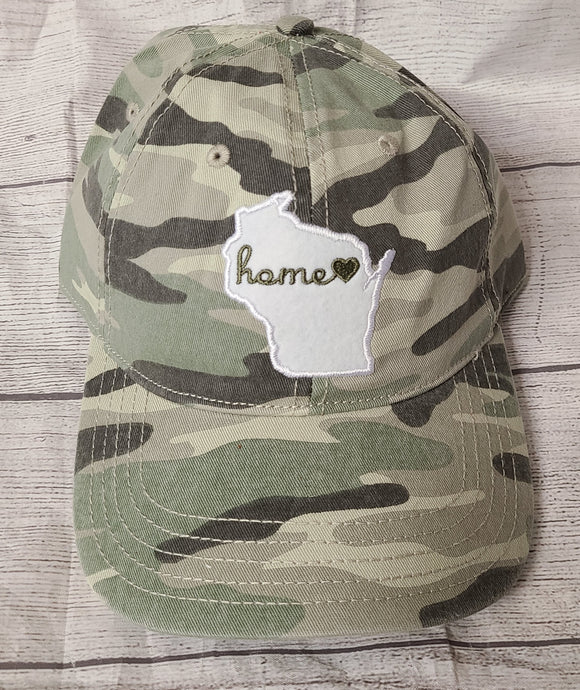 camo wisconsin home ♡ hat