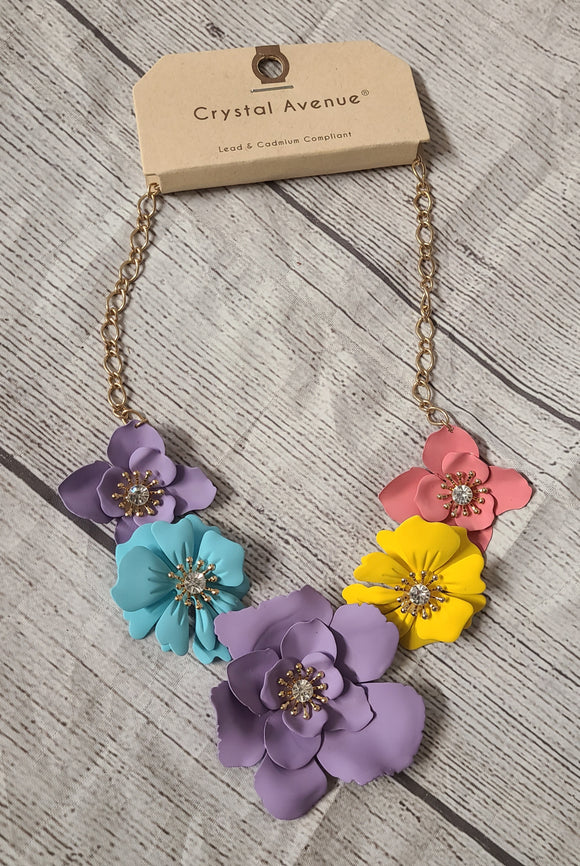 Flower Full Necklace Metal