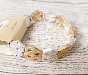 two tone stretch bracelet