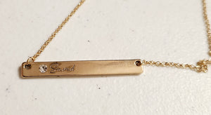 saved Inspirational Bar Necklace