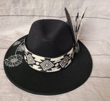 custom one of a kind- hand burned black hat