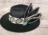 custom one of a kind- hand burned black hat