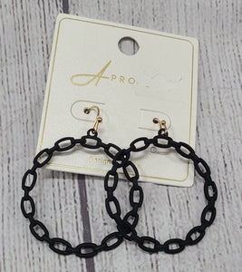 metal chain covered earring hoops