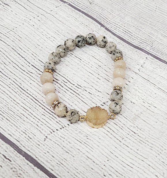 druzy stone stretchy bracelet