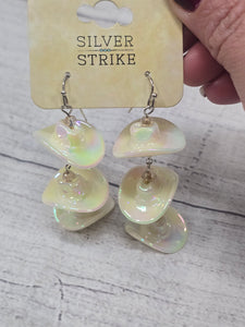 pearl colored cowboy hat earrings