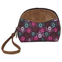 JUSTIN ARCHED COSMETIC POUCH FLORAL 2123726PUR