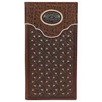 JUSTIN MENS RODEO WALLET LATTICE TOOLING W/BONE UNDERLAY