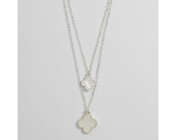 silver clovers with mother of pearl