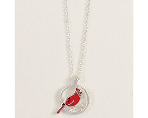 red cardinal necklace 18"