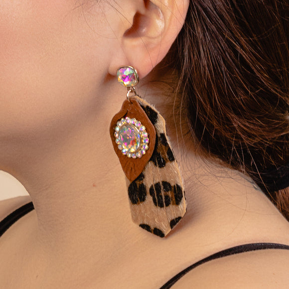 Animal Print Tassel Earrings