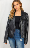 Faux fringe moto jacket