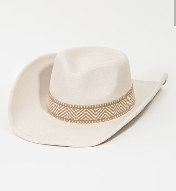 zig zag cowboy hat- ivory