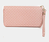faux leather weave pattern wallet
