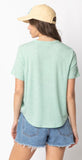 short sleeve twisted hem knit top-mint