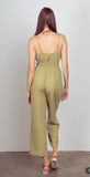 solid pintuck solid jumpsuit- sage