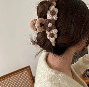 crocheted hair clip