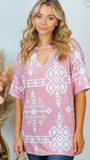 dusty pink aztec tshirt