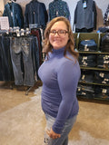 mock turtle neck slate blue