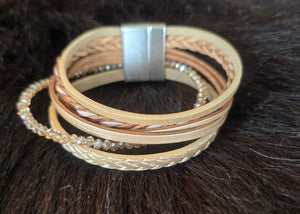 tan braided magnetic bracelet