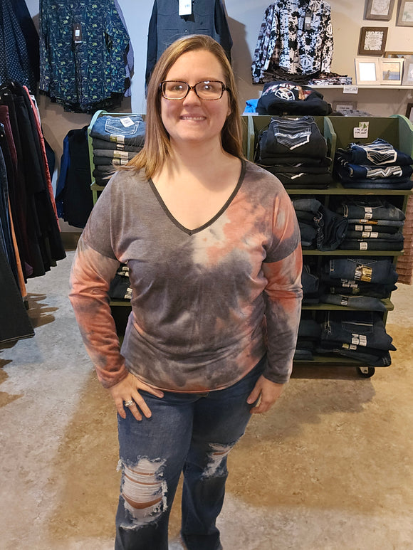 tie dye long sleeve top