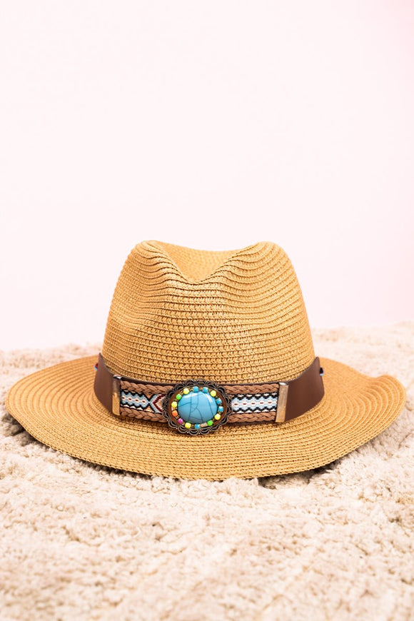 SADDLE RIDGE TAN PANAMA HAT