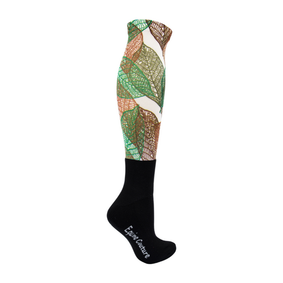 leaf - EQUINE COUTURE PRINTED OVER-THE-CALF BOOT SOCKS- 36