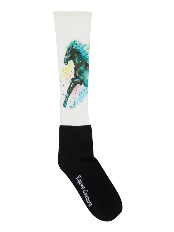 gallop-  EQUINE COUTURE PRINTED OVER-THE-CALF BOOT SOCKS- 91