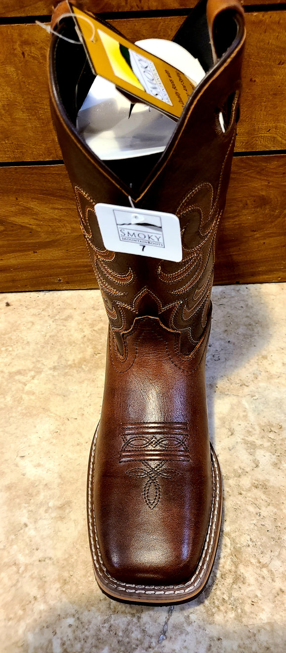 Smoky Mountain Western Boots Boys Landry Square Toe Brown 3722