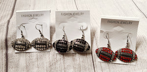 rhinestone football earrings- game day