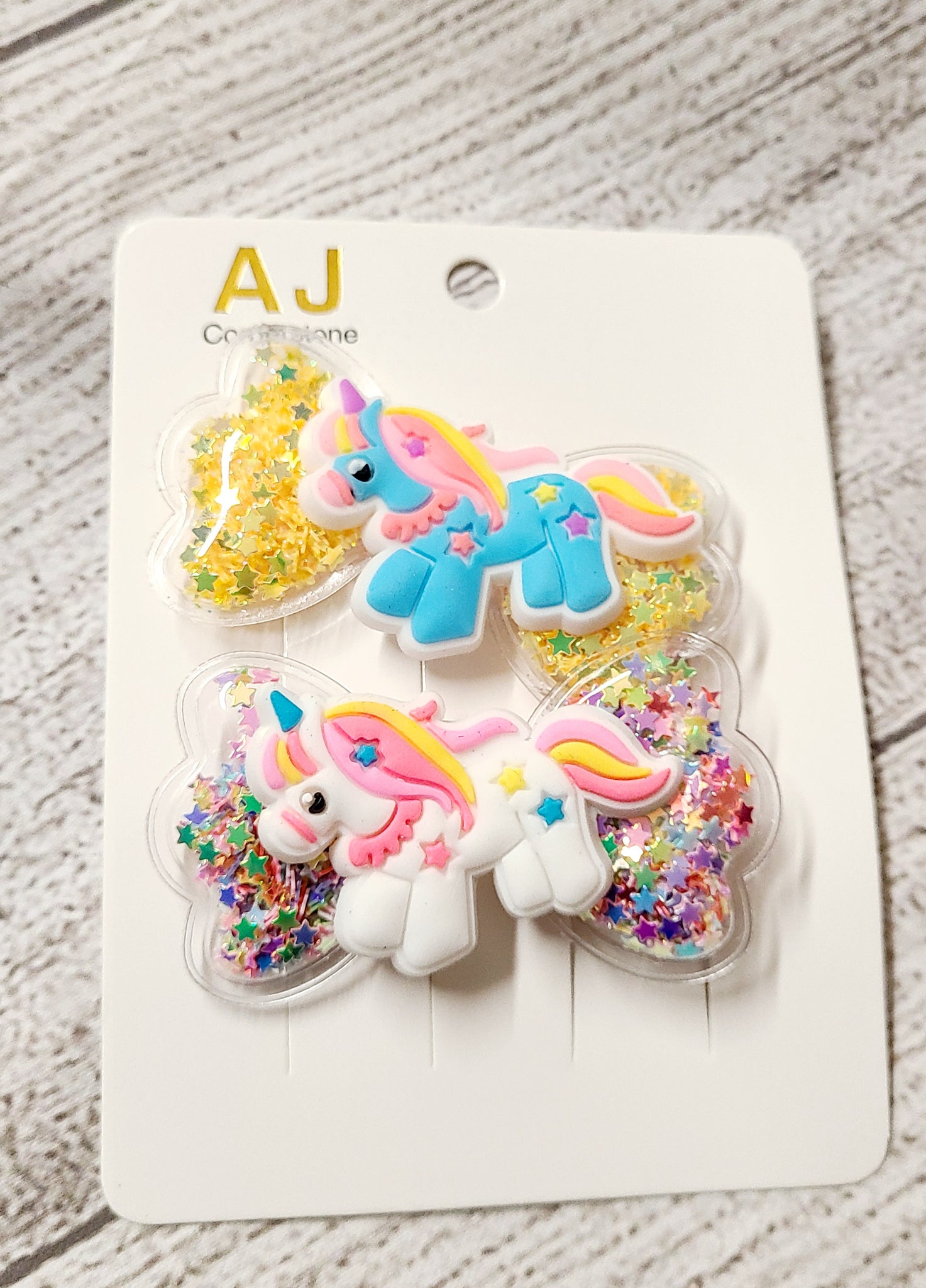 Unicorn Bracelet with Glitter Hair Clip Set