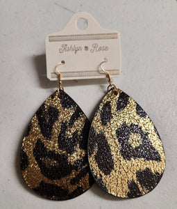 cheetah glitter teardrops