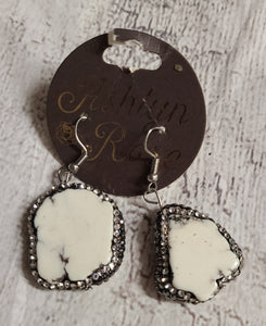 white stone earrings