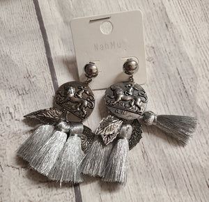 silver lion earring