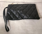 black quilted purse and wallet set