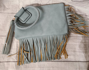 blue- fringed wristlet