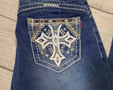 bling cross bootcut jeans