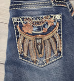 womens steerhead with feathers bling jeans