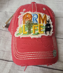 pink farm life hat