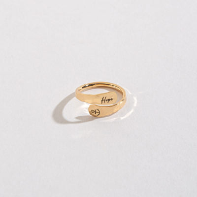 HOPE ENGRAVED ADJUSTABLE RING – GOLD