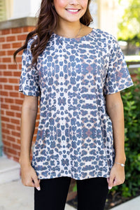 THIS ALLEY CAT LEOPARD SHORT SLEEVES T-SHIRT, LEOPARD