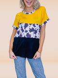 TRI PANEL MUSTARD & COW TOP