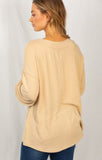 khaki long sleeve knit top