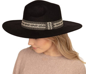 black boho tribal hat