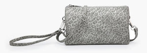 silver cheetah riley crossbody wallet