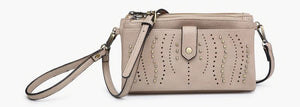 Ayra Studded Wallet- beige