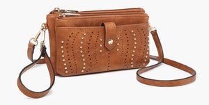 Ayra Studded Wallet- brown