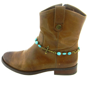 SIDEWAY CROSS, BEADS LINKED CHAIN, BOOT CHAIN